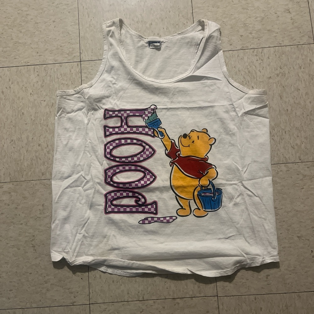 Vintage Disney Pooh White Tank Top